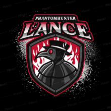 a logo for phantomhunter lance shows a plague doctor