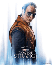 a poster for doctor strange shows mads mikkelsen