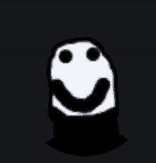 a black and white drawing of a smiley face in the dark .