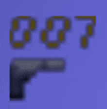 a blurred picture of a gun and the number 007