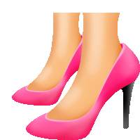 a pair of women 's feet wearing pink high heels