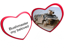 bushmaster my beloved is written on a heart shaped picture frame