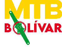 a logo for mtb bolivar with a green bicycle pedal