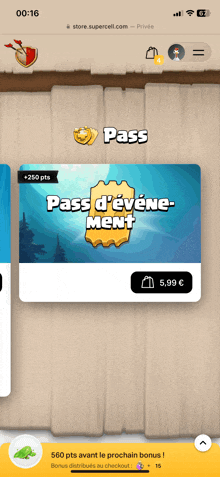 a screenshot of a game called pass d' evene ment