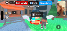 a screenshot of a video game that says be hands at the top