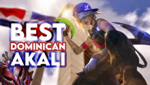 an advertisement for the best dominican akali shows a woman holding a banana