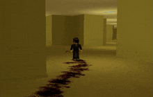 a computer generated image of a person in a hallway