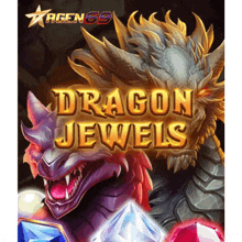 a poster for dragon jewels with a dragon and gems