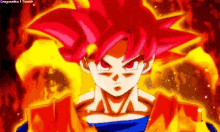 a pixel art of a cartoon character with red hair and red eyes