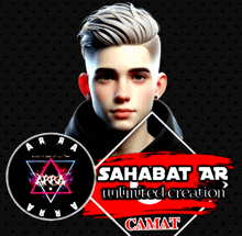 a logo for sahabat ar unlimited creation with a picture of a boy