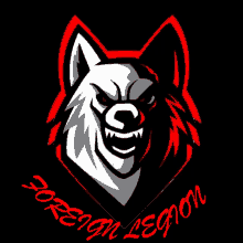 a logo for the foreign legion with a wolf