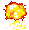 a pixel art illustration of a nuclear explosion