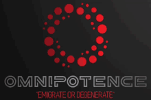 a black background with red circles and the word omnipotence