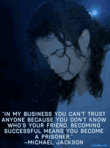 a picture of michael jackson with a quote from him on it