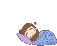 a cartoon of a man sleeping in a bed with a blanket that says zzz