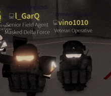 a screenshot of a video game shows a masked delta force