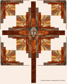 a picture of a wooden cross with the words my easter wooden cross blessed easter to all 2020 on the bottom