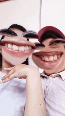 a man and a woman are making a funny face