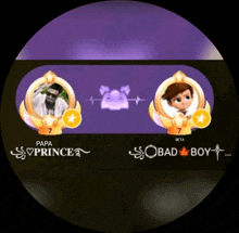 a picture of papa prince and beta bad boy on a screen