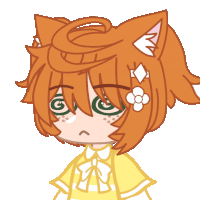 a drawing of a girl with orange hair and a flower in her hair