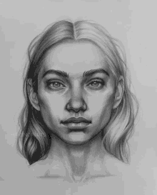 a black and white drawing of a woman 's face has the name havenoparts on the bottom right