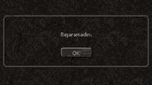 a black screen with a button that says `` ok '' .