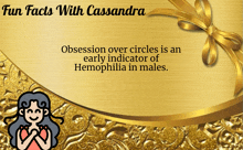 a gold background with the words fun facts with cassandra written on it