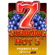 a poster for striking hot 5 shows a number 7 surrounded by blue grapes