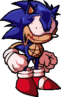 a cartoon drawing of sonic the hedgehog holding a basketball