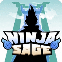 a logo for ninja sage with a silhouette of a man