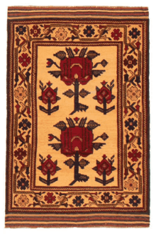 a rug with a floral design on it