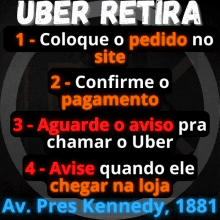 a poster with uber retira in white letters on a black background