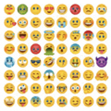 a bunch of different emojis on a white background .