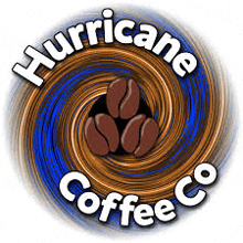 a logo for a coffee company called hurricane coffee co