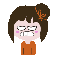 a cartoon drawing of a girl with an angry expression on her face