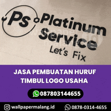 ps platinum service let 's fix is written on a tile floor