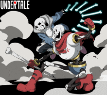 a cartoon drawing of sans and papyrus from undertale