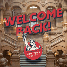 a poster for the campaign for new york health says welcome back