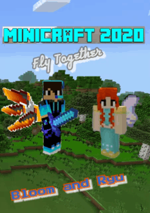 a poster for minicraft 2020 that shows a boy and a girl