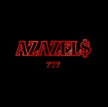 a black background with red letters that say azazels 777