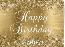 a gold background with the words happy birthday martha written on it