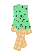 a minecraft ice cream cone has a mint flavor