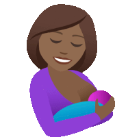 a woman in a purple top is breastfeeding a baby