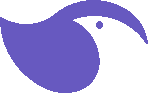 a purple bird with a long beak and a circle in the middle of its head .