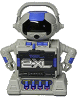 a robot with the word 2xl on the front of it