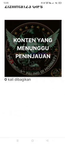 a screenshot of an app called konten yang menunggu peninjuan