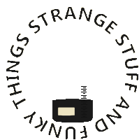 strange things and funky stuff logo with a ruler in the center