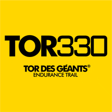 tor330 tor des geants endurance trail logo on yellow background