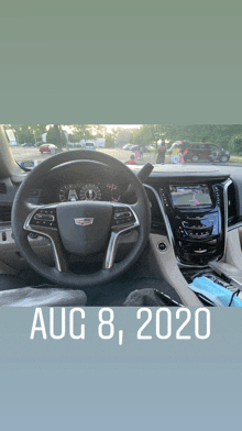 a picture of the inside of a car taken on aug 8th 2020