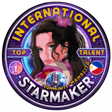 an international starmaker logo with a girl in the center